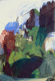 Utopische Landschaft, Mischtechink auf Papier, André d´Orcay